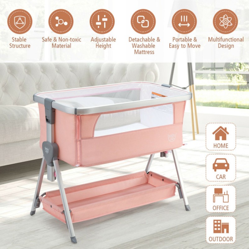 Portable Baby Bed Side Crib with 7 Height Positions Portable Baby Bed Side Crib with 7 Height Positions