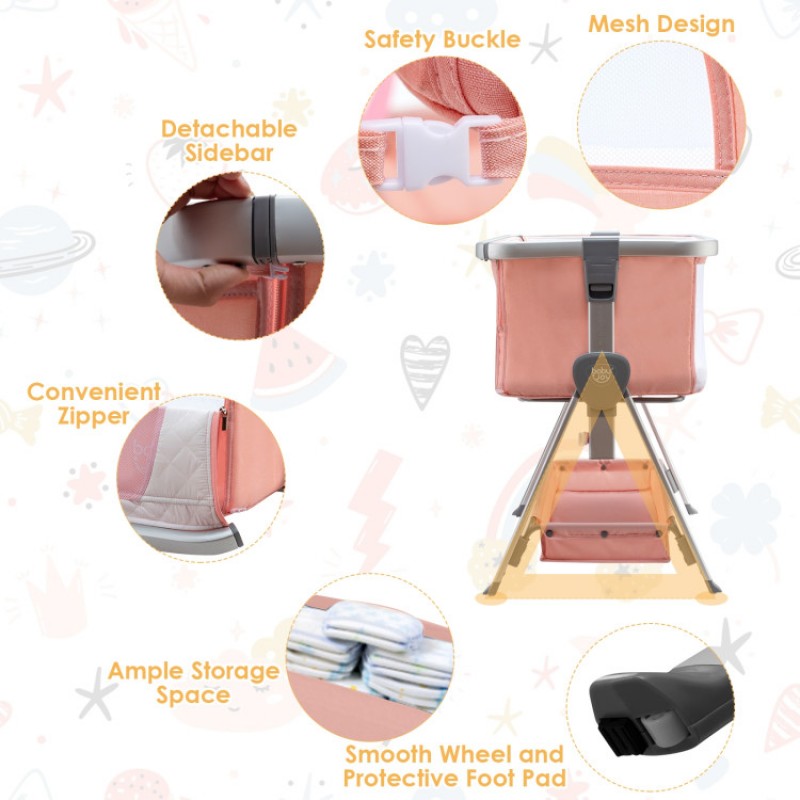 Portable Baby Bed Side Crib with 7 Height Positions Portable Baby Bed Side Crib with 7 Height Positions