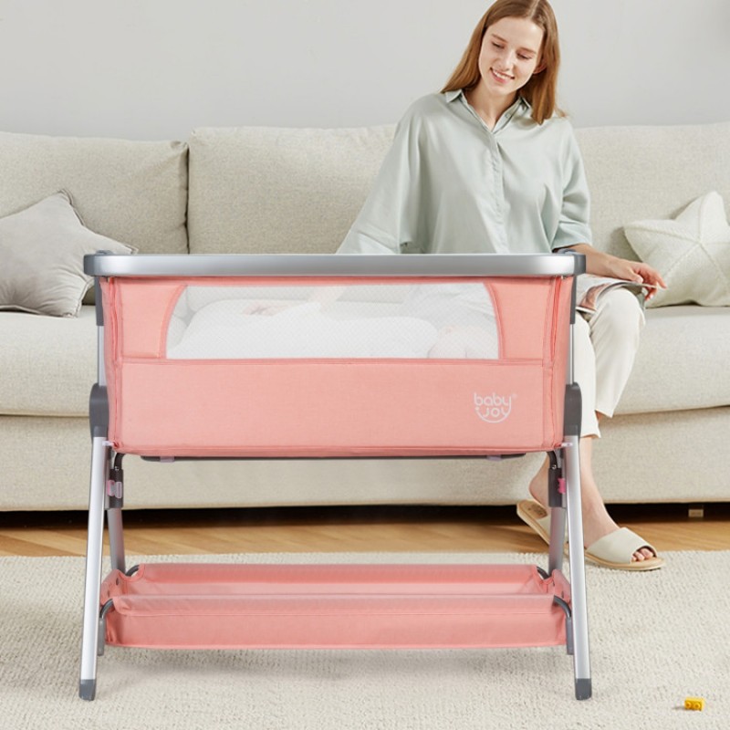 Portable Baby Bed Side Crib with 7 Height Positions