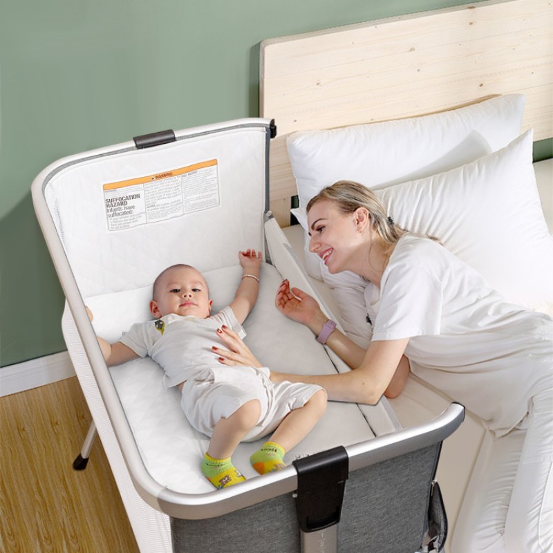 Portable Baby Bed Side Crib with 7 Height Positions