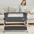 Portable Baby Bed Side Crib with 7 Height Positions