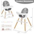 4-in-1 Convertible Baby High Chair Infant Feeding Chair with Adjustable Tray 4-in-1 Convertible Baby High Chair Infant Feeding Chair with Adjustable Tray