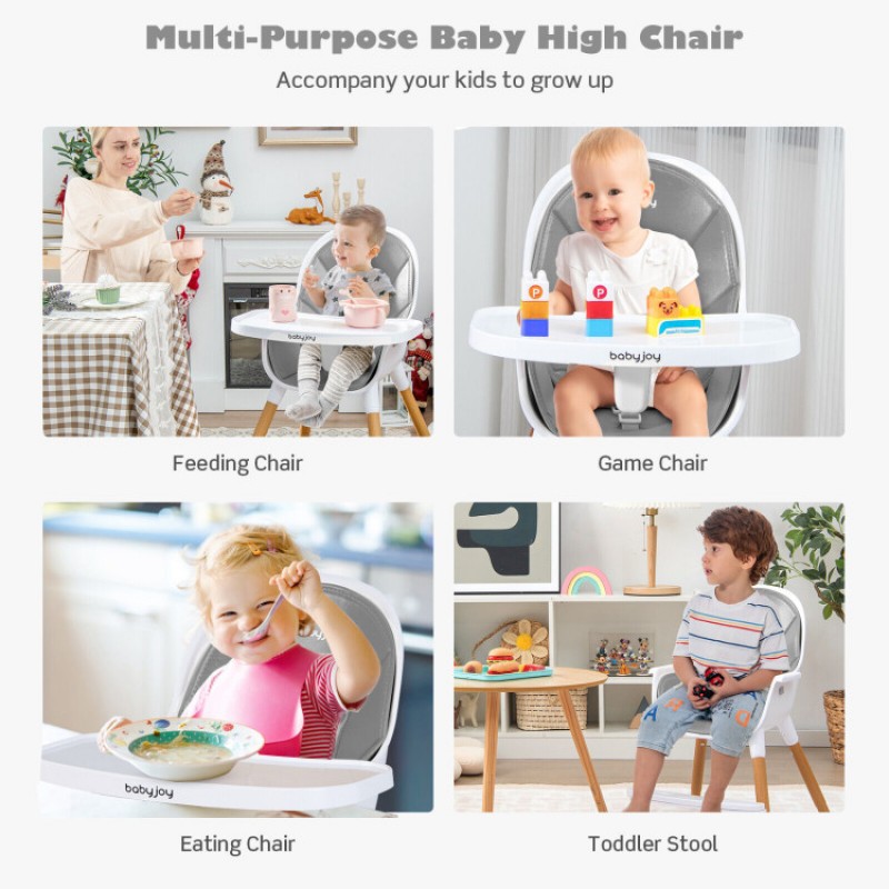 Babyjoy 4-in-1 Convertible Baby High Chair Feeding with Removable