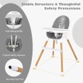4-in-1 Convertible Baby High Chair Infant Feeding Chair with Adjustable Tray 4-in-1 Convertible Baby High Chair Infant Feeding Chair with Adjustable Tray