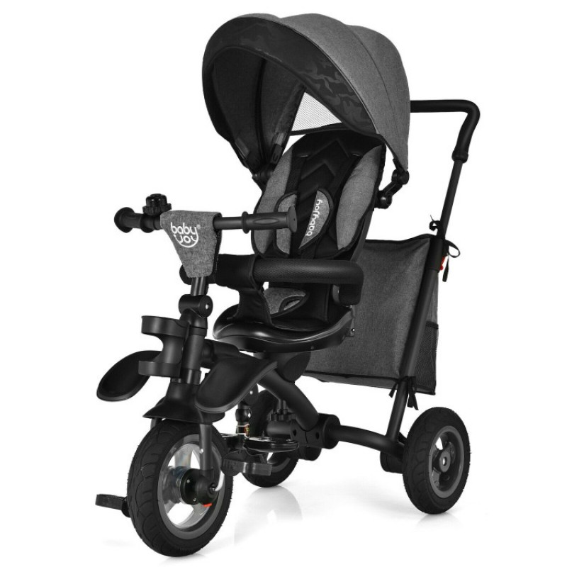 7-In-1 Baby Folding Tricycle Stroller with Rotatable Seat