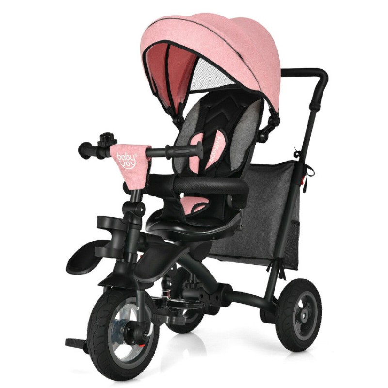7-In-1 Baby Folding Tricycle Stroller with Rotatable Seat 7-In-1 Baby Folding Tricycle Stroller with Rotatable Seat