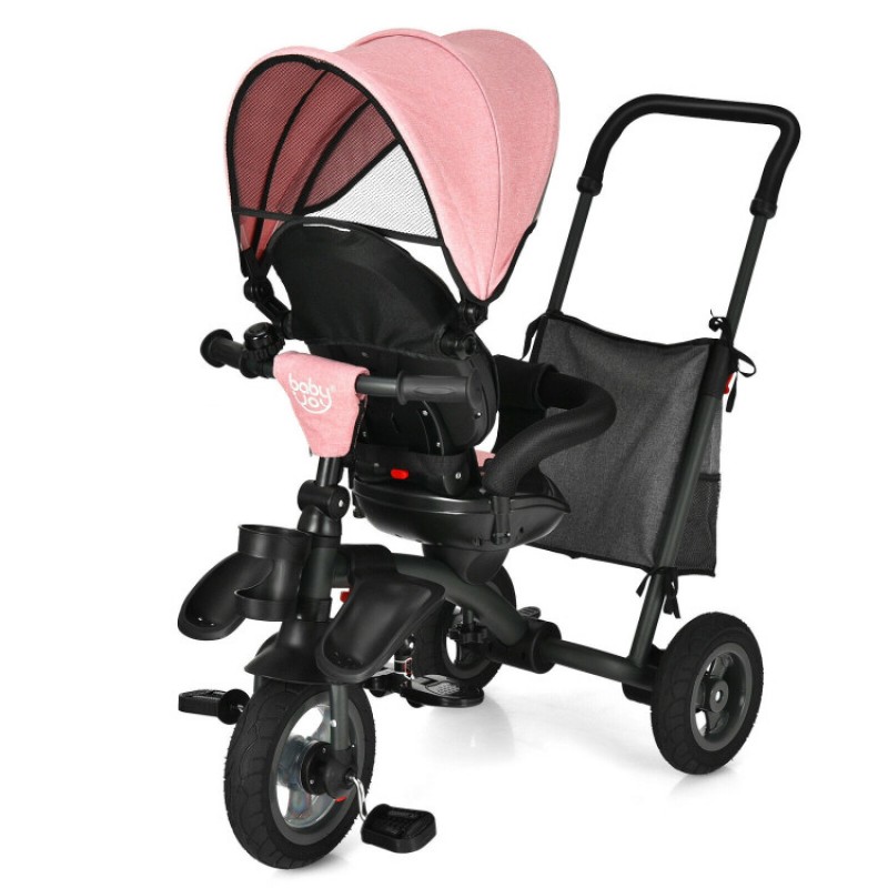 7-In-1 Baby Folding Tricycle Stroller with Rotatable Seat 7-In-1 Baby Folding Tricycle Stroller with Rotatable Seat
