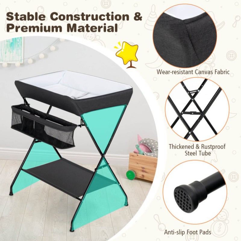 Baby Storage Foldable Diaper Changing Table