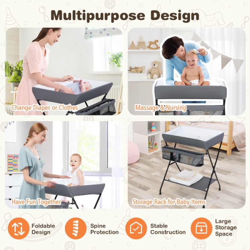 Baby Storage Foldable Diaper Changing Table Baby Storage Foldable Diaper Changing Table