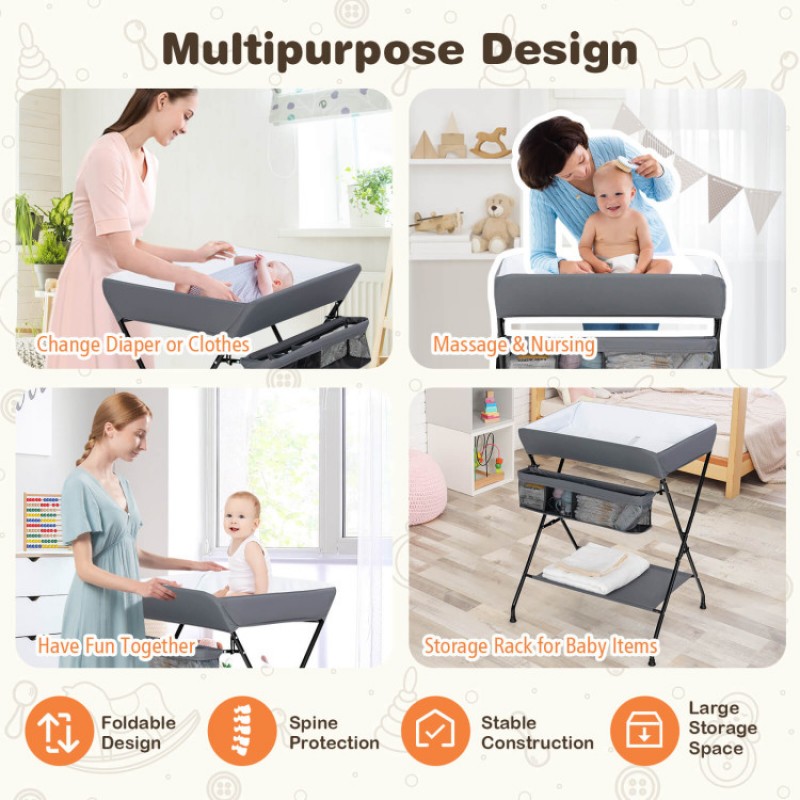 Baby Storage Foldable Diaper Changing Table