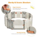 16-Panel Foldable Baby Activity Playpen with Lock Door 16-Panel Foldable Baby Activity Playpen with Lock Door