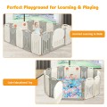 16-Panel Foldable Baby Activity Playpen with Lock Door