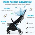 One-Hand Folding Portable Lightweight Baby Stroller with Aluminum Frame