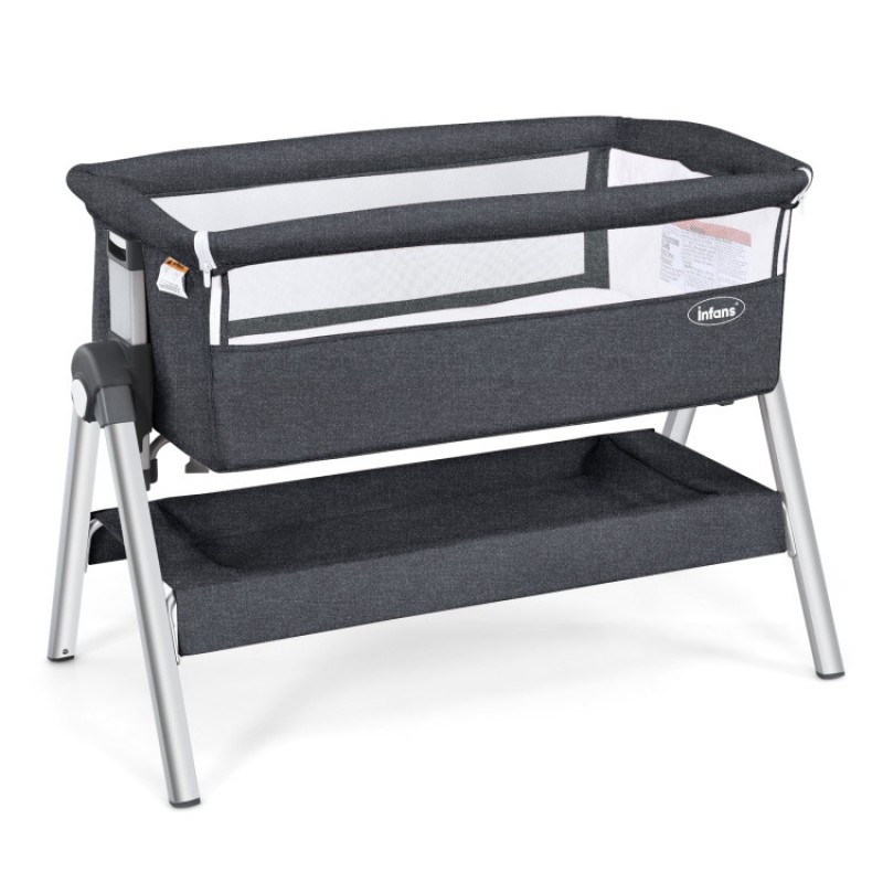 Portable Baby Bedside Sleeper with Adjustable Heights and Angle