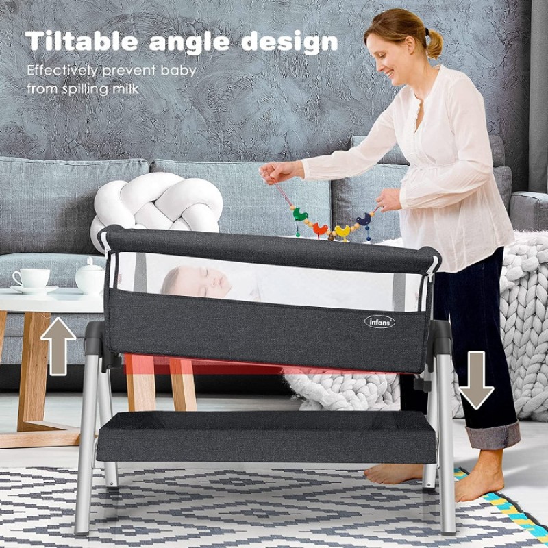 Portable Baby Bedside Sleeper with Adjustable Heights and Angle Portable Baby Bedside Sleeper with Adjustable Heights and Angle
