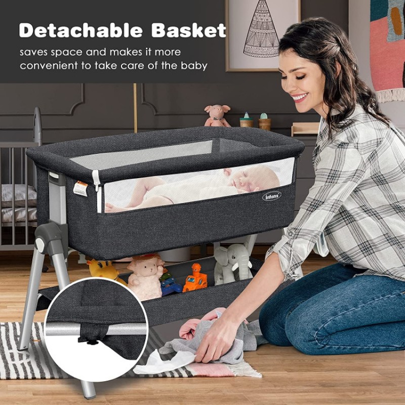 Portable Baby Bedside Sleeper with Adjustable Heights and Angle Portable Baby Bedside Sleeper with Adjustable Heights and Angle