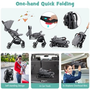 Lightweight Baby Stroller with One-Hand Quick Folding Lightweight Baby Stroller with One-Hand Quick Folding