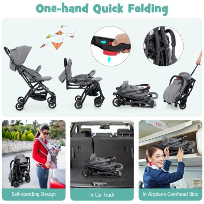 Lightweight Baby Stroller with One-Hand Quick Folding Lightweight Baby Stroller with One-Hand Quick Folding