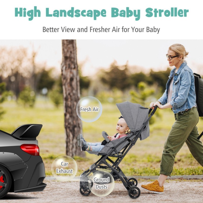 Lightweight Baby Stroller with One-Hand Quick Folding