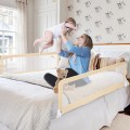 59 Inch Folding Breathable Baby Bed Rail Guard with Safety Strap