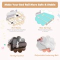 59 Inch Folding Breathable Baby Bed Rail Guard with Safety Strap