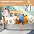 59 Inch Folding Breathable Baby Bed Rail Guard with Safety Strap