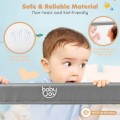 59 Inch Folding Breathable Baby Bed Rail Guard with Safety Strap