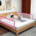 59 Inch Folding Breathable Baby Bed Rail Guard with Safety Strap