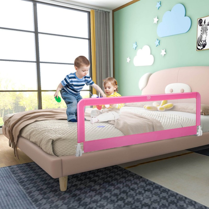 59 Inch Folding Breathable Baby Bed Rail Guard with Safety Strap 59 Inch Folding Breathable Baby Bed Rail Guard with Safety Strap