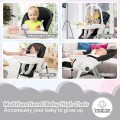 4-in-1 Foldable Baby High Chair with 7 Adjustable Heights and Free Toys Bar