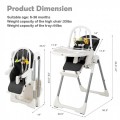 4-in-1 Foldable Baby High Chair with 7 Adjustable Heights and Free Toys Bar 4-in-1 Foldable Baby High Chair with 7 Adjustable Heights and Free Toys Bar