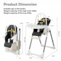 4-in-1 Foldable Baby High Chair with 7 Adjustable Heights and Free Toys Bar