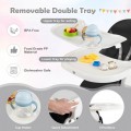 4-in-1 Foldable Baby High Chair with 7 Adjustable Heights and Free Toys Bar 4-in-1 Foldable Baby High Chair with 7 Adjustable Heights and Free Toys Bar