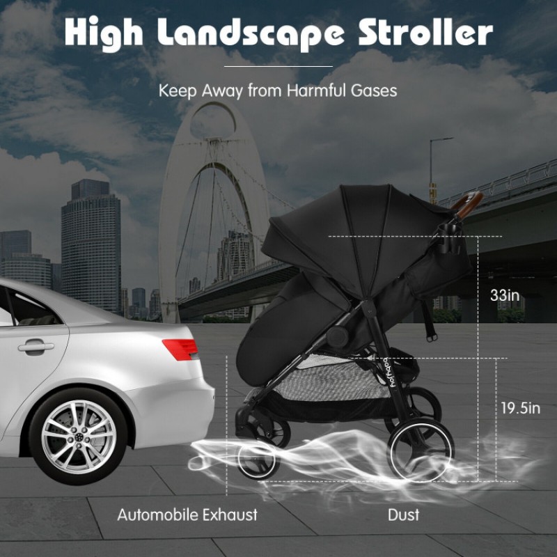 High Landscape Baby Stroller with Easy One-Hand Fold Design