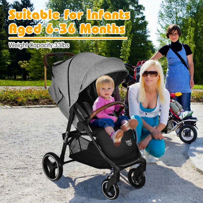 High Landscape Baby Stroller with Easy One-Hand Fold Design