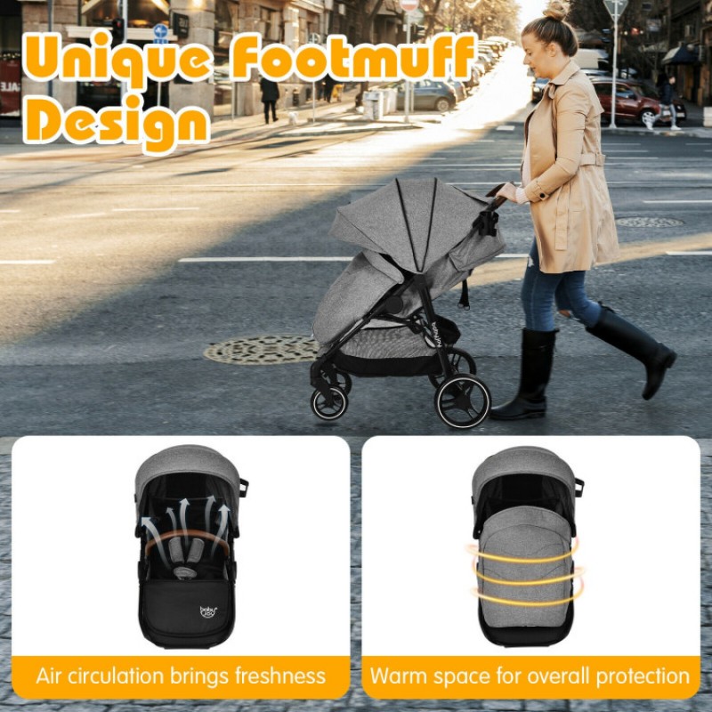 High Landscape Baby Stroller with Easy One-Hand Fold Design