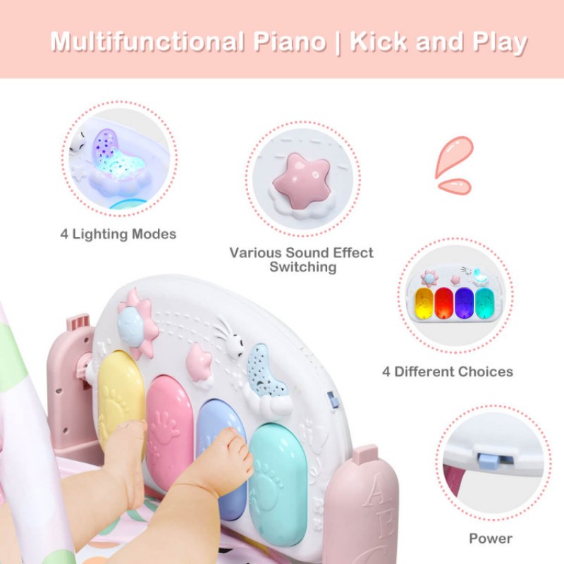 3-in-1  Baby Play Mat with Detachable Piano and Toys