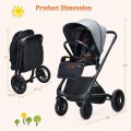 2-in-1 Convertible Baby Stroller with Oversized Storage Basket