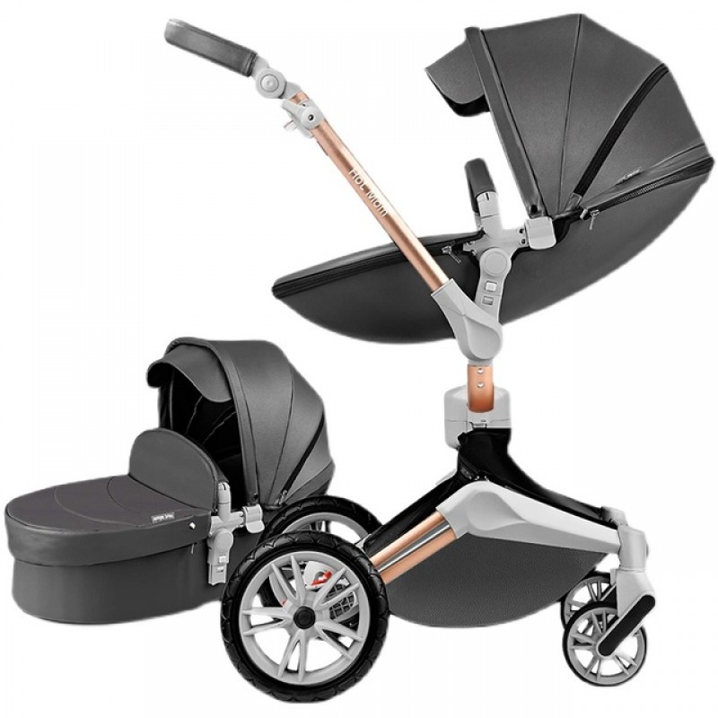 Hotmom Baby Stroller High Landscape Pram 2-In-1 Toddler Carriage