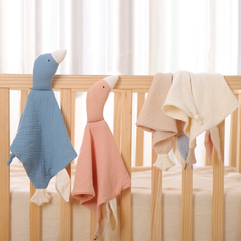 Gauze New Born Soothe Appease Towel Soft Organic Cotton Goose Toy Ins Baby Comforter Lovely Muslin Security Blanket