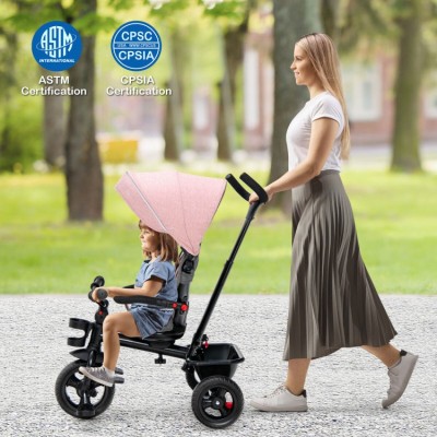 4-in-1 Baby Tricycle Toddler Trike with Convertible Seat 4-in-1 Baby Tricycle Toddler Trike with Convertible Seat