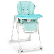 Baby High Chair Foldable Feeding Chair with 4 Lockable Wheels Baby High Chair Foldable Feeding Chair with 4 Lockable Wheels