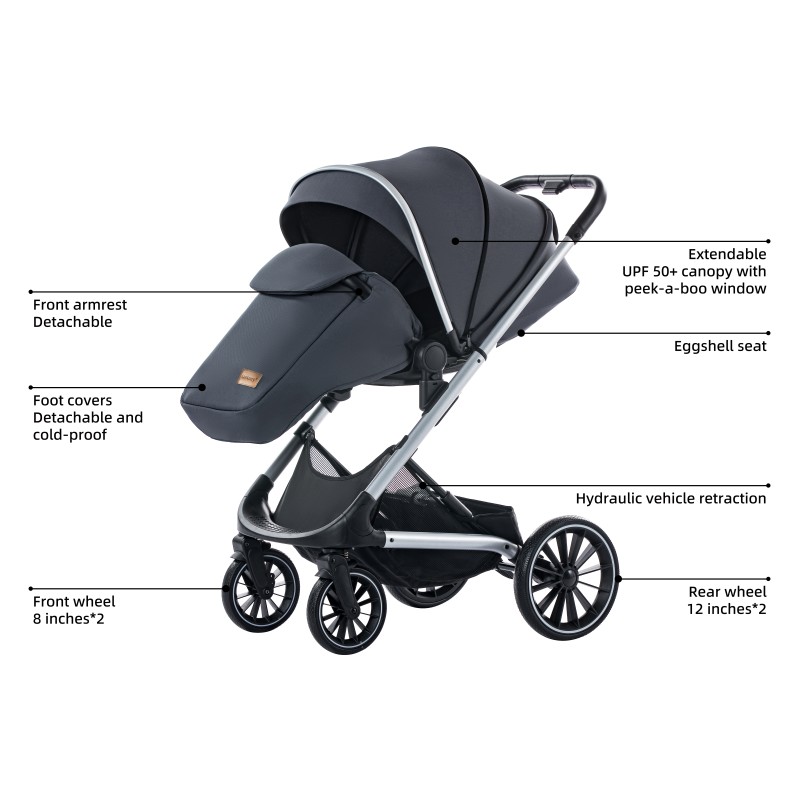 SteAnny Convertible Baby Stroller, Foldable Newborn Pram, Baby Carriage, Standard Stroller Suit Toddler Infant SteAnny Convertible Baby Stroller, Foldable Newborn Pram, Baby Carriage, Standard Stroller Suit Toddler Infant